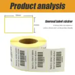 Thermal Labels Roll with 58mm x 39mm Stickers , Direct Thermal Printing, BPA-Free, High-Quality Adhesive - Image 2