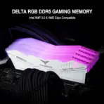 Team Group T-Force Delta RGB DDR5 8GB RAM White Kit (2x 8GB) 288-Pin 6000MT/s PC5-48000 CL38 1.25V Intel XMP 3.0 & AMD EXPO Desktop Memory | WHITE ~ FF4D516G6000HC38ADC01 - Image 4
