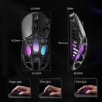 GravaStar Mercury X Pro 8KHz Wireless Gaming Mouse With 32,000 DPI PAW 3950 Sensor, 49g Magnesium Alloy Skeleton, RGB, Tri-Mode, Ergonomic Build & Onboard Profiles | INTERSTELLAR SILVER - Image 6