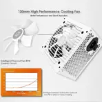 Xigmatek X-Power III Arctic 700W 85% Efficiency 80 PLUS White Power Supply – Single +12V Rail, 120mm Silent Fan, Dual CPU & GPU Support, Full Protection Suite, Flat Black Cables , Non-modular  - Image 4