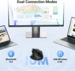 UGREEN M751 Wireless Mouse, Bluetooth & 2.4G Master Computer Mouse with Ultra-Fast Scrolling, 5-Level up to 5K DPI, Silent, Connects Up to 3 Devices, 6 Buttons, 10M Connection | BLACK ~ 45792 - Image 5