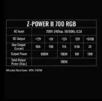 XIGMATEK Z-Power II RGB 700 PSU Non-Modular 500W - 120mm RGB Fan - AC 230V Input, Double Forward- Support Latest Intel & AMD Motherboard - OPP/UVP/OVP/SCP Protection | BLACK EN44557 - Image 7