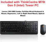 LENOVO ThinkCentre M70t Gen 5 Desktop Intel® Core i7-14700 | 8GB DDR5 RAM ; 512 SSD NVMe® | Intel® UHD Graphics 770 | DOS | Intel® vPro® Enterprise | Wi-Fi® 6E + BT5.3 + Ethernet | Wired Mouse &  Keyboard Included | BLACK | 1 YEAR WARRANTY - Image 4