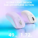 Attack Shark X3 Wireless Gaming Mouse 49g Superlight, PAW3395 Sensor, 26K DPI, Kailh GM8.0 Switch, Tri-Mode 2.4G/Bluetooth/Wired, 200H Battery, 5-Button , for  PC/Win/Mac | LAVANDER  - Image 8