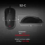 BenQ Zowie S2-C Symmetrical Gaming USB Mouse for Esports ,Weight-Reduced , Paracord Cable & 24-Step Scroll Wheel , Driverless , Matte Black Coating , Small Size Symmetrical Right-Handed  - Image 4