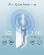 CUDY  AX1500 Mesh Wi-Fi 6 Range Extender With 1201Mbps 5GHz + 300Mbps 2.4GHz, Dual-Band AX, WPS Setup, Ethernet Port, Mesh Support | RE1500 - Image 4
