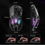 GravaStar Mercury X Wireless Gaming Mouse 49g , Magnesium Alloy, PAW 3950 Sensor 32,000 DPI , 1000Hz Polling Rate, Tri-Mode Connectivity, 5 Programmable Buttons, RGB Lighting , Web-Based Software | Galaxy Black - Image 5