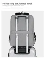 Slim Multifunctional Laptop Backpack - Waterproof - Recharge USB Port  - Shock Protection for Electronics - Inner Pocket Compartments Practical for Business Travel , University & School - Grey - Image 10