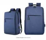 Business Slim Formal Laptop Backpack for up to 15.6 Inch - Durable Oxford Textile - USB Charging Port - Organized Compartments - Waterproof - Heavily Padded for Sensitive Electronics Impact Protection - BLUE - Image 8