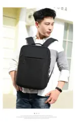 Business Slim Formal Laptop Backpack for up to 15.6 Inch - Durable Oxford Textile - USB Charging Port - Organized Compartments - Waterproof - Heavily Padded for Sensitive Electronics Impact Protection - BLACK - Image 22