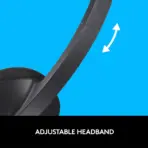 Logitech H340 USB Computer Headset With Digital Stereo Sound, Noise-Canceling Bi-Directional Microphone, Adjustable Lightweight Headband, Plug-And-Play USB-A Connection, for Windows and Mac | BLACK - Image 7