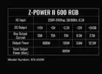 XIGMATEK Z-Power II RGB 600 PSU Non-Modular 400W - 120mm RGB Fan - AC 230V Input, Double Forward- Intel & AMD Motherboard - OPP/UVP/OVP/SCP Protection | BLACK EN44540 - Image 6