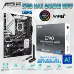 ASUS Z790 MAX GAMING WIFI7 ATX Motherboard, LGA1700, 4 x DIMM DDR5 7200MHz OC, PCIe 5.0 x16, 3× M.2 Gen4, WiFi 7, USB 20Gbps Type-C, HDMI 2.1, Intel 14th/13th/12th Gen