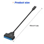 USB-C To SATA Adapter Cable For 2.5-Inch HDD & SSD – USB 3.1 Type-C With UASP Support, 6Gbps Transfer Speed, Plug-And-Play, LED Indicators, No Power Needed – Black - Image 7