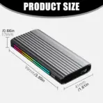 M.2 NVMe SATA SSD Enclosure Adapter Aluminum, 10Gbps USB 3.2 Gen 2 to NVMe SATA M-Key/(B+M) Key, Tool-Free Case w/ UASP, TRIM, Heat Sink, LED, Up to 8TB, 2242/2260/2280 | Silver Grey - Image 11