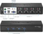 TRENDnet 4-Port USB PS/2 Audio KVM Switch Kit With VGA Support Up To 2048×1536, Independent Audio Switching, Manage 4 Computer, Hot Keys, 2-Way Audio, And Complete Cable Set | TK-423K  - Image 4