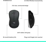 Logitech MK540 Advanced Wireless Keyboard & Mouse Combo, Full-Size Spill-Resistant Keyboard, Customizable Hotkeys, Ambidextrous 1000 DPI Mouse, 36/18 Month Battery Life, Supports Windows® & ChromeOS™ | BLACK - Image 9