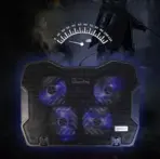 K4 Laptop Cooler – 4 Adjustable Fans, RGB, 9"-17" Support, 5-Level Height, 4 USB Ports, 700–1400 RPM, Metal Mesh, 370×265×33–58mm, Foldable Clamp Design - Image 2
