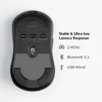 Keychron M3 Mini Wireless Mouse With 1K Polling Rate | PixArt 3395 Sensor | 26,000 DPI | Bluetooth 5.1 / 2.4GHz / Wired | Lightweight 55g | RGB | Huano Switches | Windows & macOS | BLACK  M3M-A1 - Image 3