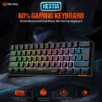 MEETION Hestia MK005 60% Mechanical Gaming Keyboard with RGB LED Backlight, OUTEMU Blue Switches, Full Anti-Ghosting, Double Injection Keycaps, USB Type-C Cable