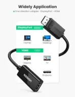 UGREEN DisplayPort To HDMI Adapter 4K@60Hz DP Male To HDMI Female Converter, 144Hz 1080P Support, Gold-Plated, 25cm Cable, AMD NVIDIA Compatible | MM137-70694 - Image 3
