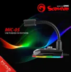 Marvo MIC-05 USB Powered Microphone – Omnidirectional, Volume Control, Compatible with PC, Laptop, Smartphone, Black