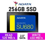 ADATA Ultimate 256GB 3D-Nand 2.5 Inch Sata 6Gb/s SSD - 256GB Solid State Drive, AULT-SU680-256GR , Black
