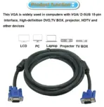 Cable Male to Male VGA To VGA 3+6  for 1080P HDTV Computer Monitor TV Projector - 10 meters  - VGA Extension Cord - Image 2
