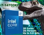 CPU Intel Core i7-14700KF - Raptor Lake Core i7 14th Gen 20-Core (8P+12E) LGA 1700 125W , Up to 5.6 GHz Unlocked, 33MB Cache , None Integrated Graphics Desktop Processor - BOXED | 1 YEAR WARRANTY