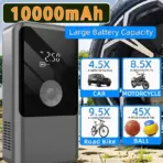 Multifunction Power Source 800A Peak 600A Start 10000mAh Car Jump Starter With 150PSI Air Pump, Fast Charging Power Bank, 12 Safety Protections, LED SOS Light, Compact 197×105×55mm Design | BLACK - Image 7