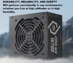 ELITE NEX WHITE W700 230V NEX POWER SUPPLY ; 80 Plus standard certified efficiency ; NON-MODULAR PSU ; Active PFC ; dual forward topology design ; 120MM FAN ; ATX 12V Ver. 2.41 – BLACK