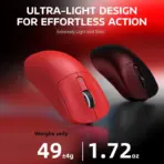 Attack Shark X3 49g Superlight Wireless Gaming Mouse – PAW3395 Sensor, 26K DPI, Tri-Mode (2.4G/Bluetooth/Wired), 1000Hz, 200-Hour Battery, TTC Encoder – Red - Image 7