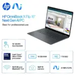 HP OmniBook X Flip AI PC Intel® Core™ Ultra 7 256 Intel® AI Boost (47 NPU TOPS) | 16GB DDR5x RAM ; 1TB NVMe SSD | Intel® Arc™ | 16 inch 2K IPS TouchScreen Display | Backlit Keyboard | Windows 11 |  16-as0023dx Eclipse Gray - Image 2