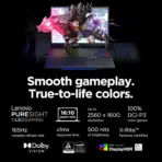 LENOVO AI-Powered Legion 5 15IRX10 Intel® Core i9-14900HX | 16GB DDR5 RAM , 1TB NVMe® | RTX 5070 (8GB) | 15.1" WQXGA OLED 165Hz 100% DCI-P3 Display | Backlit Keyboard | Windows 11 | Eclipse Black ~ FACTORY REFURB - Image 3