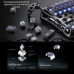 GravaStar Mercury K1 Pro Cyberpunk Special Edition 75% Tri-Mode Mechanical Keyboard With FR4 Plate,  x Kailh Speedy Mint Linear Switches , Dual RGB Zones, 8000mAh Battery, PBT Keycaps, Aluminum Alloy Exoskeleton  - Image 3