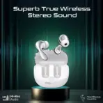 PROMATE High-Definition Hybrid ANC TWS Earbuds with IntelliTouch ; 5.4 Bluetooth ; Environmental (ENC) & Active Noise Cancellation (ANC) ; Low Latency Game Mode ; IPX4 Water Resistance | BATON WHITE
