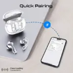 PROMATE High-Definition Hybrid ANC TWS Earbuds with IntelliTouch ; 5.4 Bluetooth ; Environmental (ENC) & Active Noise Cancellation (ANC) ; Low Latency Game Mode ; IPX4 Water Resistance | BATON WHITE - Image 4
