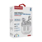 PROMATE High-Definition Hybrid ANC TWS Earbuds with IntelliTouch ; 5.4 Bluetooth ; Environmental (ENC) & Active Noise Cancellation (ANC) ; Low Latency Game Mode ; IPX4 Water Resistance | BATON WHITE - Image 10