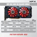 XFX RX580 8GB GDDR5 , HDR Ready , AMD FreeSync 2 , DirectX12 Optimised , FinFET 14 , 3x DisplayPort , HDMI 2.0 , Dual Link DVI , Factory Refurbished- 5 MONTHS WARRANTY - Image 2