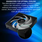 Gamdias Notus M1-1203 ARGB 3-Pack 120mm PWM Fans With 400-1600 RPM, 57.56 CFM Airflow, Hydraulic Bearing, Optional Reversible Blades Included (intake ↔ exhaust) , Low Noise 25dBA, And Motherboard ARGB Sync | BLACK  - Image 10