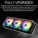 GAMDIAS AURA GL360 Digital Liquid Cooler With 2.1” Real-Time Display, ARGB PWM Fans, Copper Base, 73.7 CFM Airflow, 396mm Radiator, AM5 & LGA 1851 Support, Zeus Cast Software | BLACK - Image 5