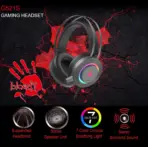 bloody G521S RGB Gaming Headset , 50 mm speaker , Omni-Directional Noise-Canceling Mic. , Suspended Headband , 7-Color Circular Breathing Light , 230 cm USB Cable - Sliver Black 