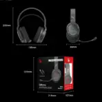 bloody GR370 GAMING WIRELESS HEADSET - 3 Mode Connectivity ① 2.4GHz Wireless ② Bluetooth v5.3 ③ 3.5mm Wired Audio - Noise Cancelling Uni-Directional Mic - 7 Color Backlit - Up to 12m Operating Range - Sports Black - Image 3