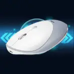 MEETION Rechargeable Wireless Mouse R600 with 1600 DPI, 10m Wireless Range, 2.4GHz Transmission, Mute Buttons, Auto Sleep, and Slim Design | SILVER WHITE - Image 2