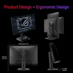 ASUS ROG Strix XG259CMS 24.5-Inch FHD 310Hz Fast IPS Gaming Monitor With 1ms GTG, ELMB Sync, USB-C DP Alt Mode 7.5W PD, G-SYNC Compatible, DisplayHDR 400, Tripod Socket - Image 7