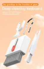 32-in-1 Multi-Functional Electronics Cleaning Kit For Keyboards, Headphones, Phones, Computers, Monitors, Lenses, Compact Portable White Kit With Brushes, Swabs, Tweezers