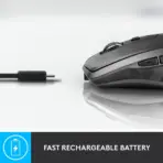 Logitech MX Anywhere 2S Compact Wireless Laser Mouse, Bluetooth & USB, 4000 DPI, 7 Fully Programmable Buttons, Darkfield Sensor, Hyperfast Scroll, Rechargeable, Multi-Device , for Windows-macOS- iPadOS-Linux |  Graphite - Image 8