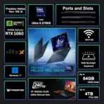 PREDATOR HELIOS NEO 16S AI Intel® Core Ultra 9 275HX | 16GB DDR5 ; 1TB NVMe SSD | 16 inch HDR500, 100% DCI-P3 OLED 240Hz Display | RTX 5060 (8GB) |  4-ZONE RGB Backlit Keyboard | Windows 11 | Obsidian Black  PHN16S-71-91AW - Image 2