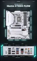 Colorful iGame Z790D5 FLOW V20 ATX DDR5 Motherboard, LGA1700 Intel Z790, 4x DIMMs DDR5 7800MHz OC , PCIe 5.0, 4x M.2,  2.5G LAN, WiFi 6E, BT 5.3, USB 3.2 Gen2x2 20Gbps 18+1+1 90A - Image 4