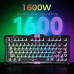 GravaStar Mercury V75 Lite Transparent 75% Keyboard with RGB Blackcore HE Magnetic Switch Keyboard, Wired Low-Latency, 0.01mm Precision, Adjustable Actuation, Rapid Trigger, Hot-Swappable, Windows & macOS ,| Transparent Black - Image 7